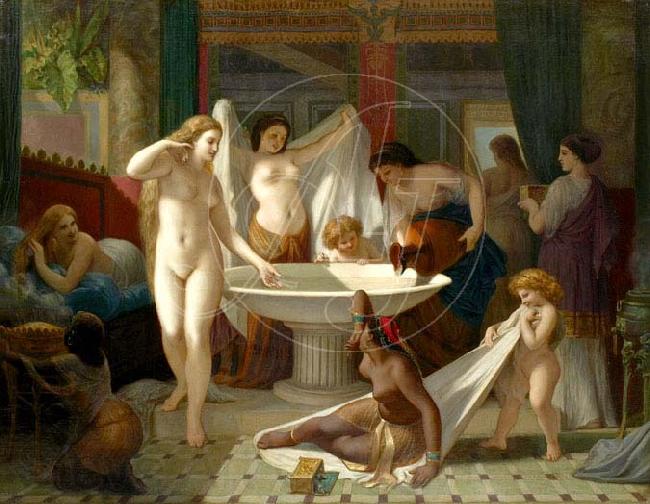 Henri-Pierre Picou Young women bathing. Spain oil painting art